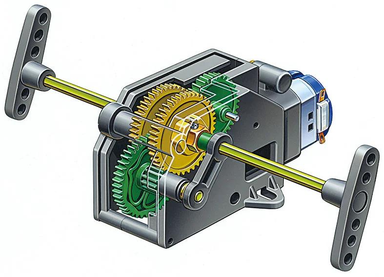 Tamiya 4 Speed Crank Axle Gearbox Model Kit — official product photo 1