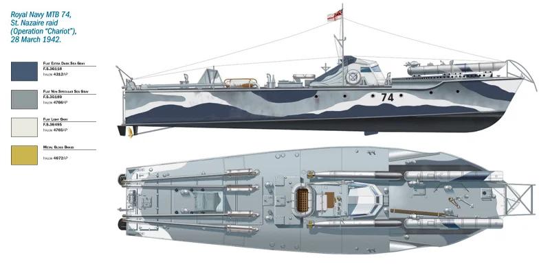 Italeri 1/35 Vosper 74 Torpedo Boat W Crew Model Kit — official product photo 4