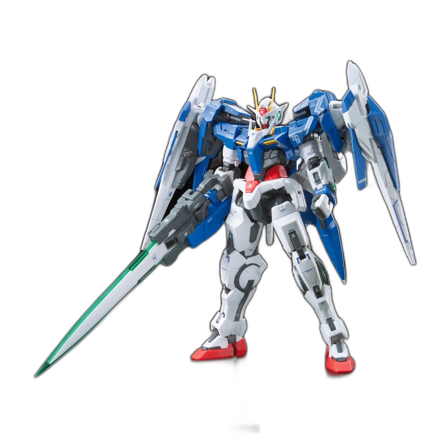 Bandai 1/144 RG GN-0000 + GNR-010 00 Raiser Model Kit — box art