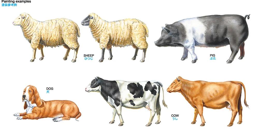 Tamiya 1/35 Livestock Set II Model Kit — official product photo 3