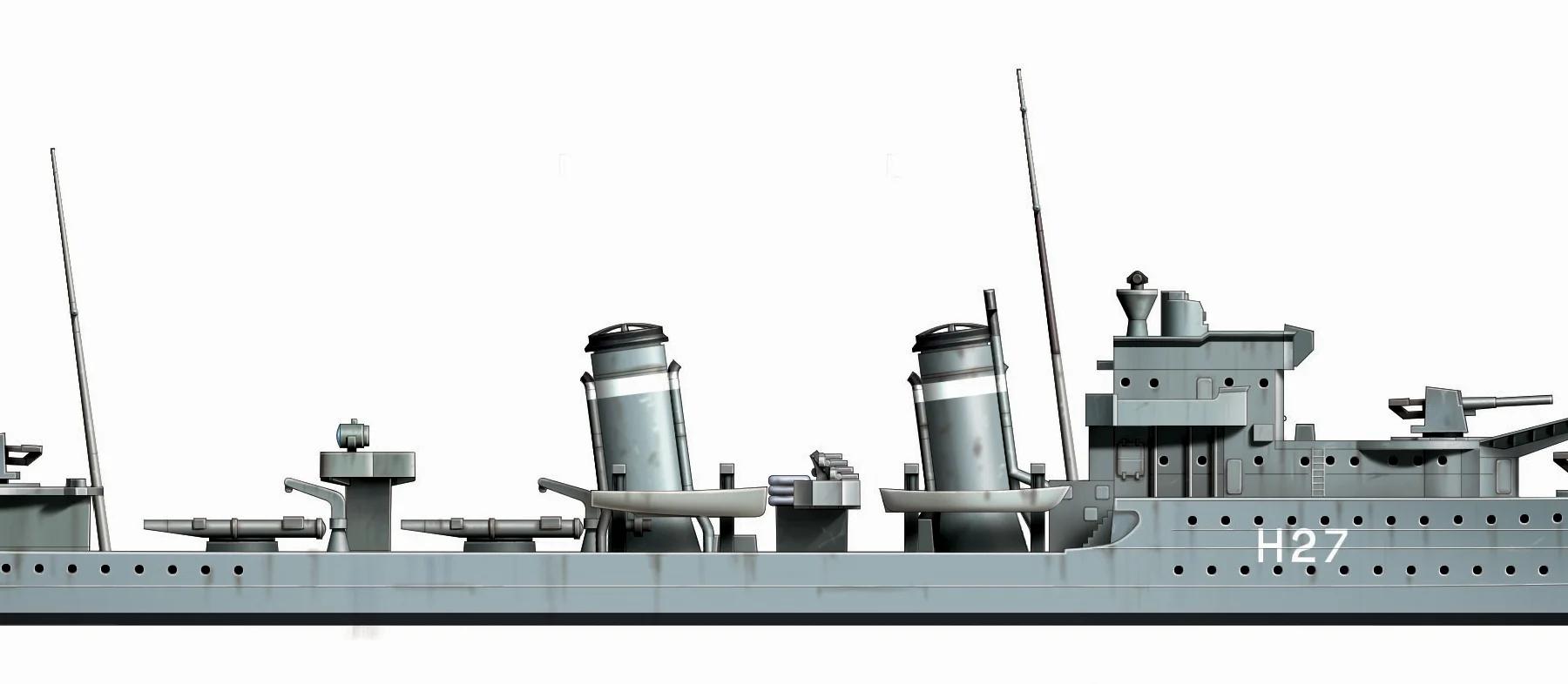 Tamiya 1/700 Hood E Class Destroyer Model Kit — official product photo 1