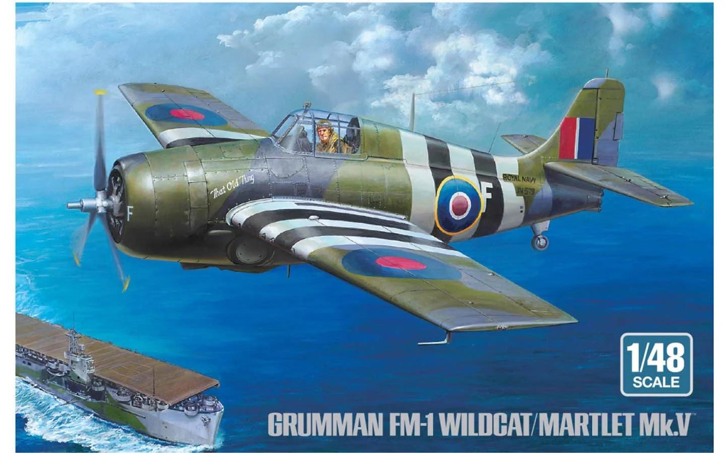 Tamiya 1/48 FM-1 Grumman Wildcat Martlet MK V Model Kit — box art
