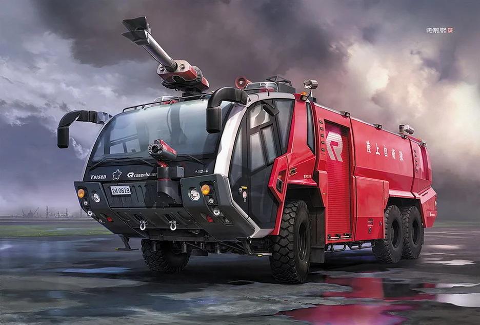 Hasegawa 1/72 Rosenbauer 6x6 Airport Crash Tender Model Kit — official product photo 1