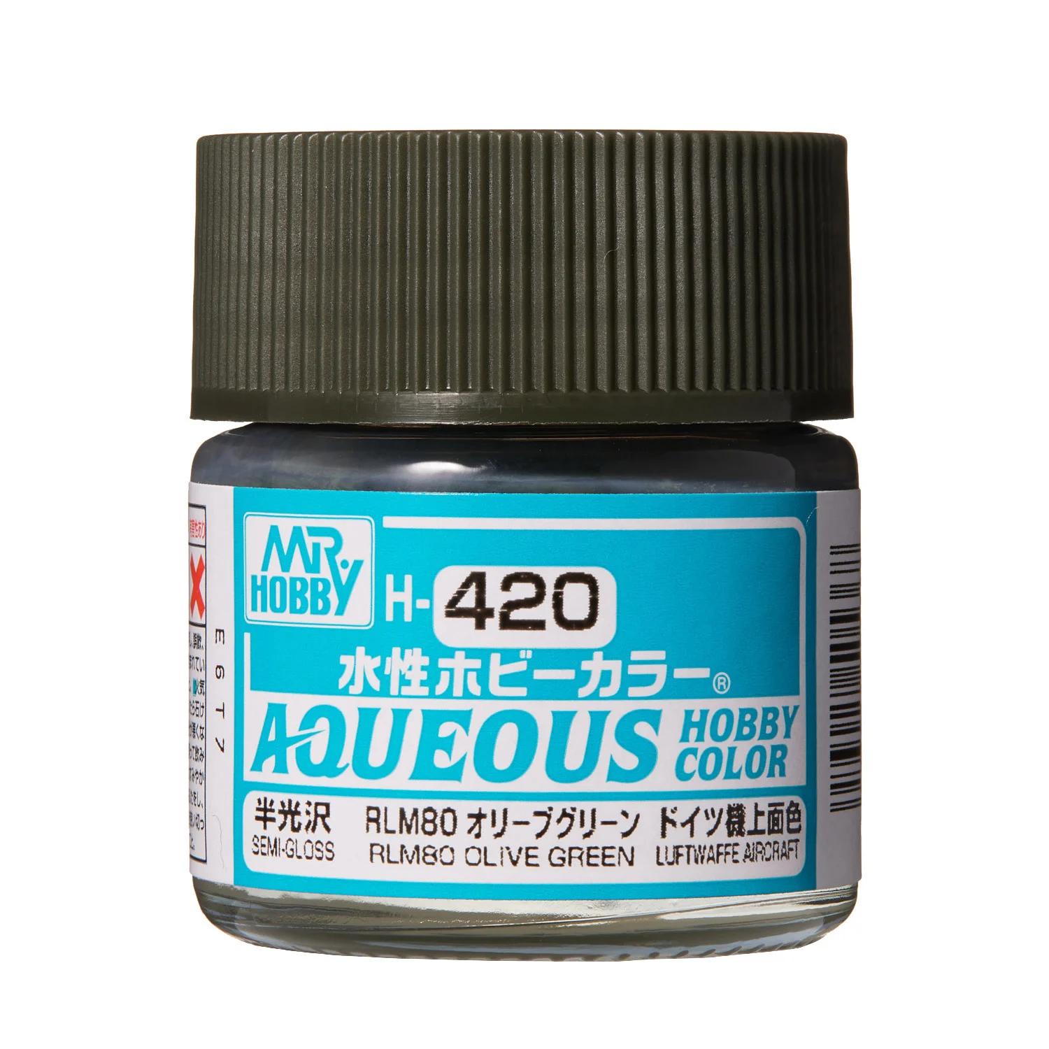 Mr. Hobby Aqueous Hobby Color RLM80 Olive Green (H420) 10 ml — official product photo 1