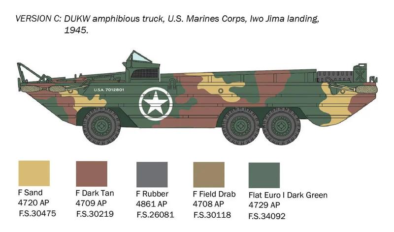 Italeri 1/72 Dukw 2 5t Truck 80th Anniv D Day Model Kit — official product photo 5