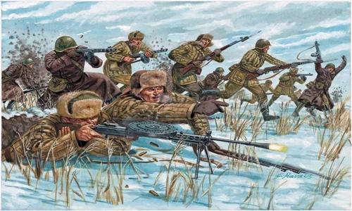 Italeri 1/72 WW-II Russian Infantry Model Kit — official product photo 1