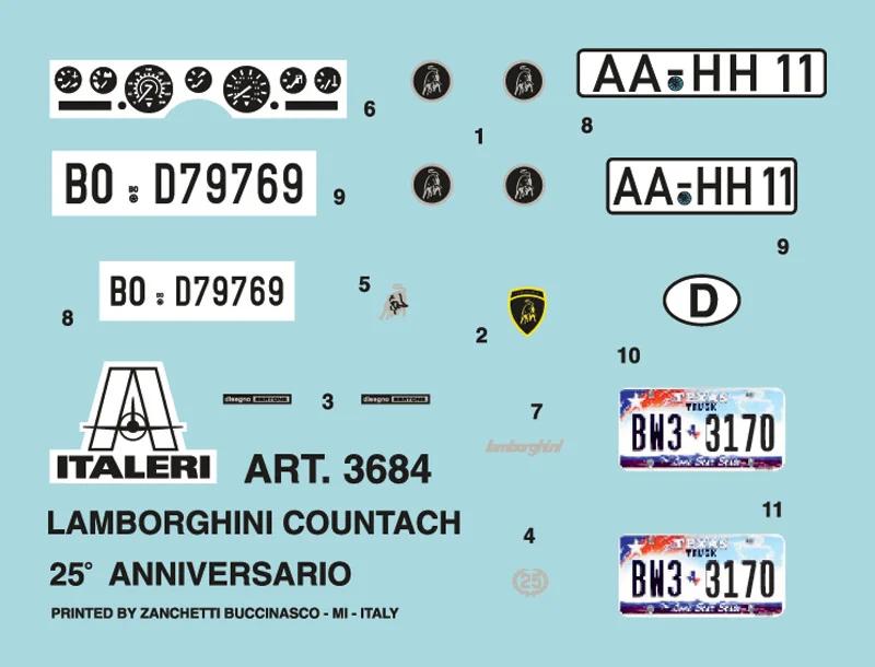 Italeri 1/24 Lamborghini Countach 25th Model Kit — official product photo 2