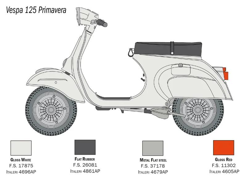 Italeri Vespa 125 Primavera 1 9 Model Kit — official product photo 3