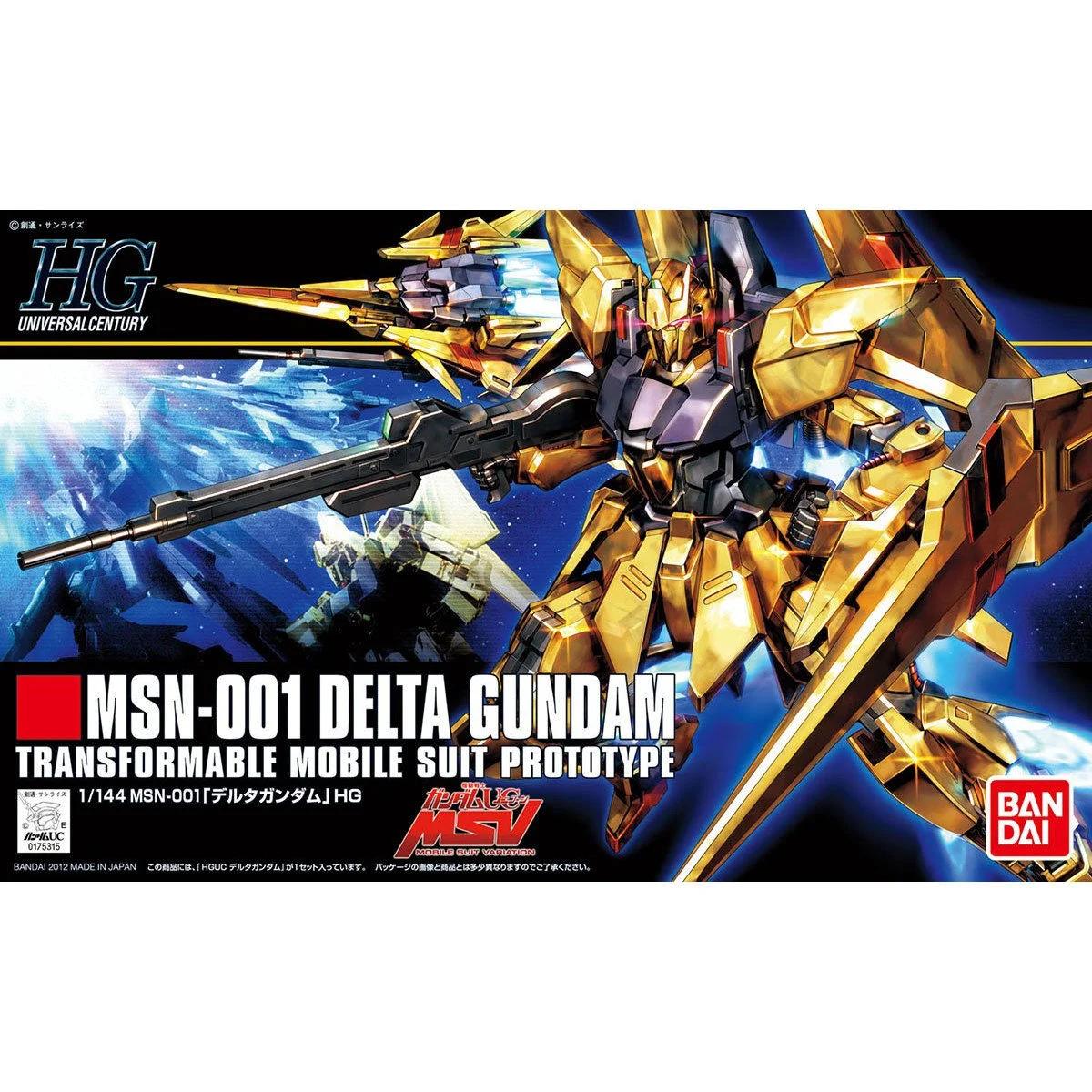 Bandai 1/144 HG MSN-001 Delta Gundam Model Kit — official product photo 1