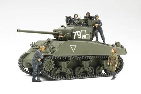 Tamiya 1/35 M4a2 Sherman W Figs Model Kit — box art