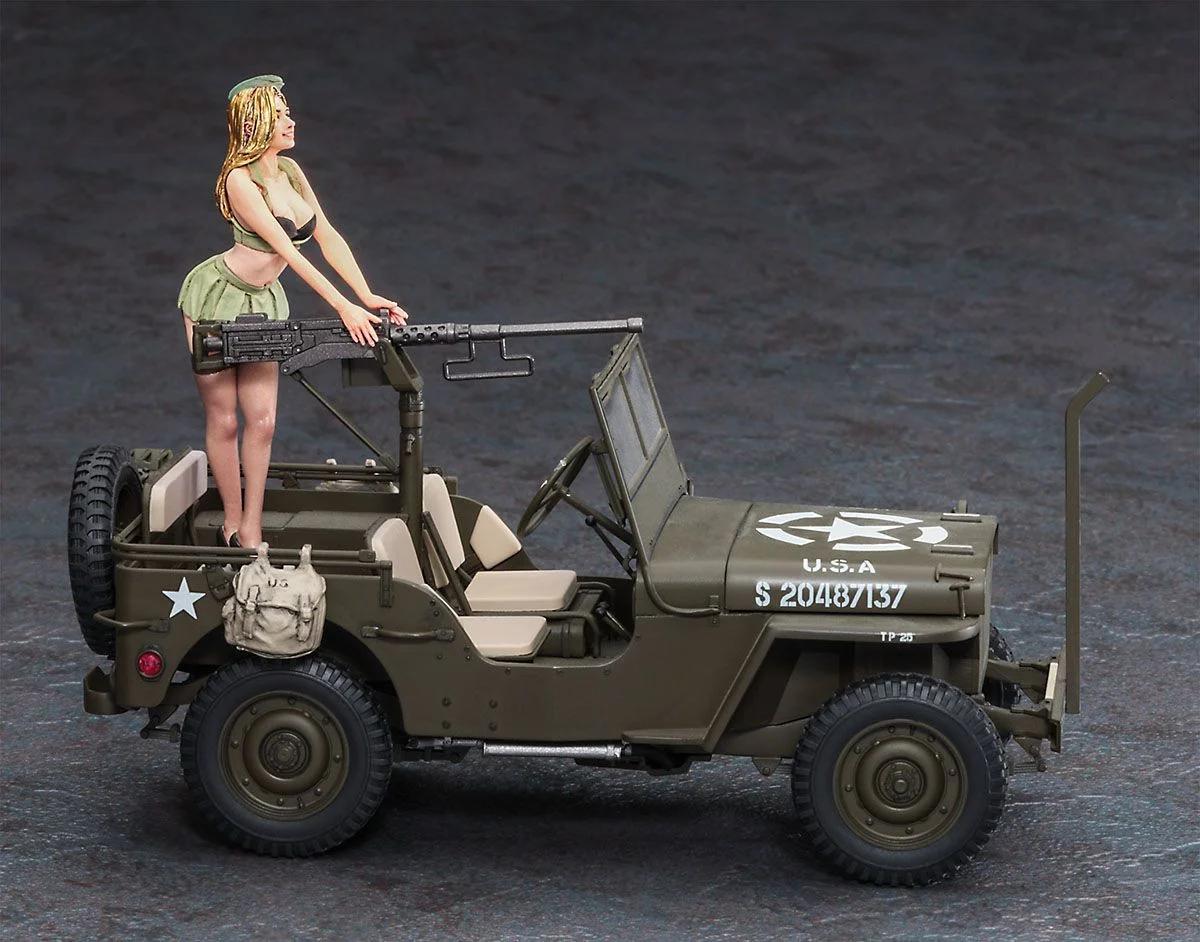 Hasegawa 1/24 1/4 Ton 4x4 Jeep with .50 Cal & Figure — official product photo 2