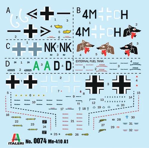 Italeri 1/72 Me410 Hornisse Fighter Model Kit — official product photo 3