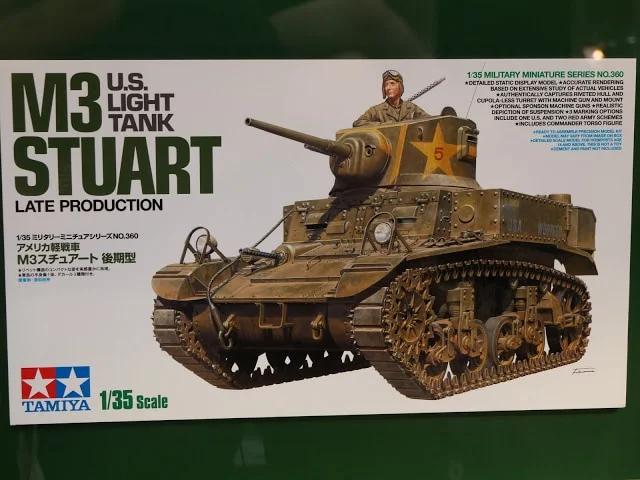 Tamiya 1/35 US Light Tank M3 Stuart Model Kit — box art