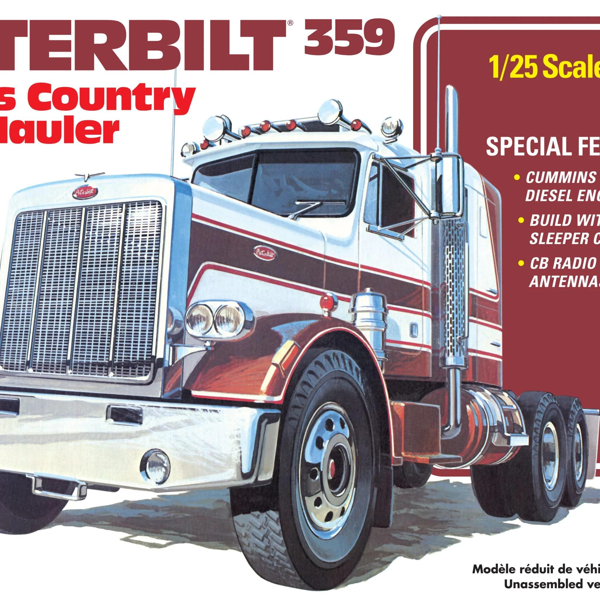 AMT 1/25 Peterbilt 359 Cross Country Hauler Model Kit — official product photo 1