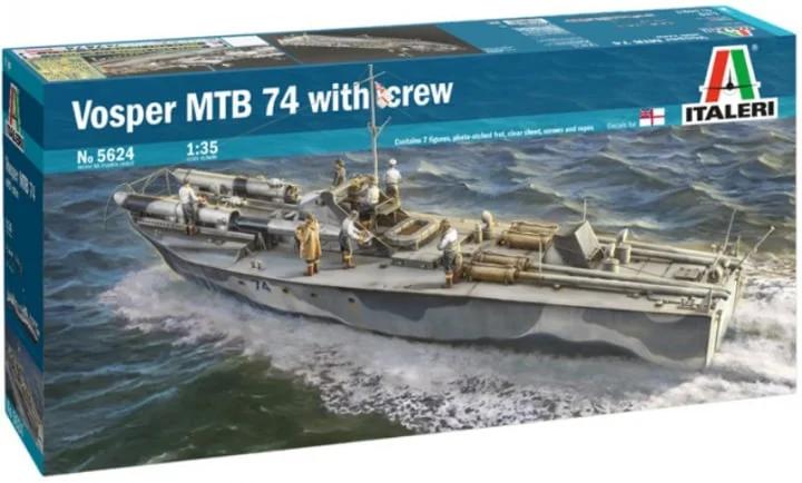 Italeri 1/35 Vosper 74 Torpedo Boat W Crew Model Kit — box art