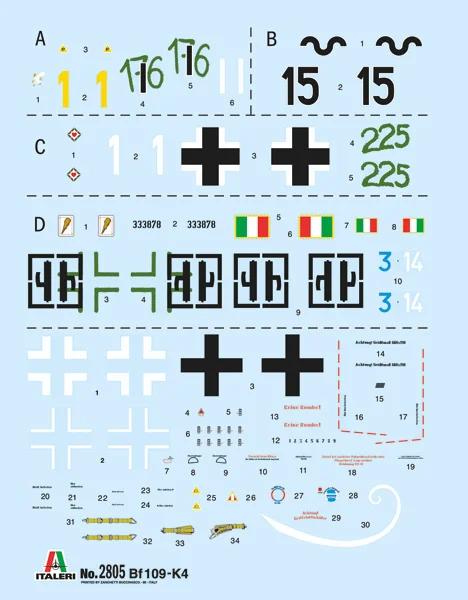 Italeri 1/48 Messerschmitt Bf 109k-4 Model Kit — official product photo 2