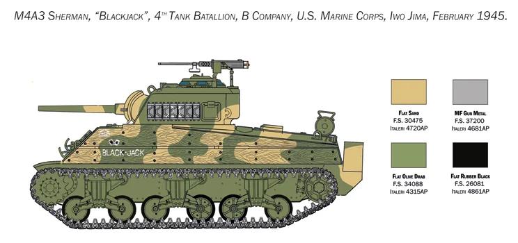 Italeri 1/35 M-4 Sherman US Marine Corps Model Kit — official product photo 5
