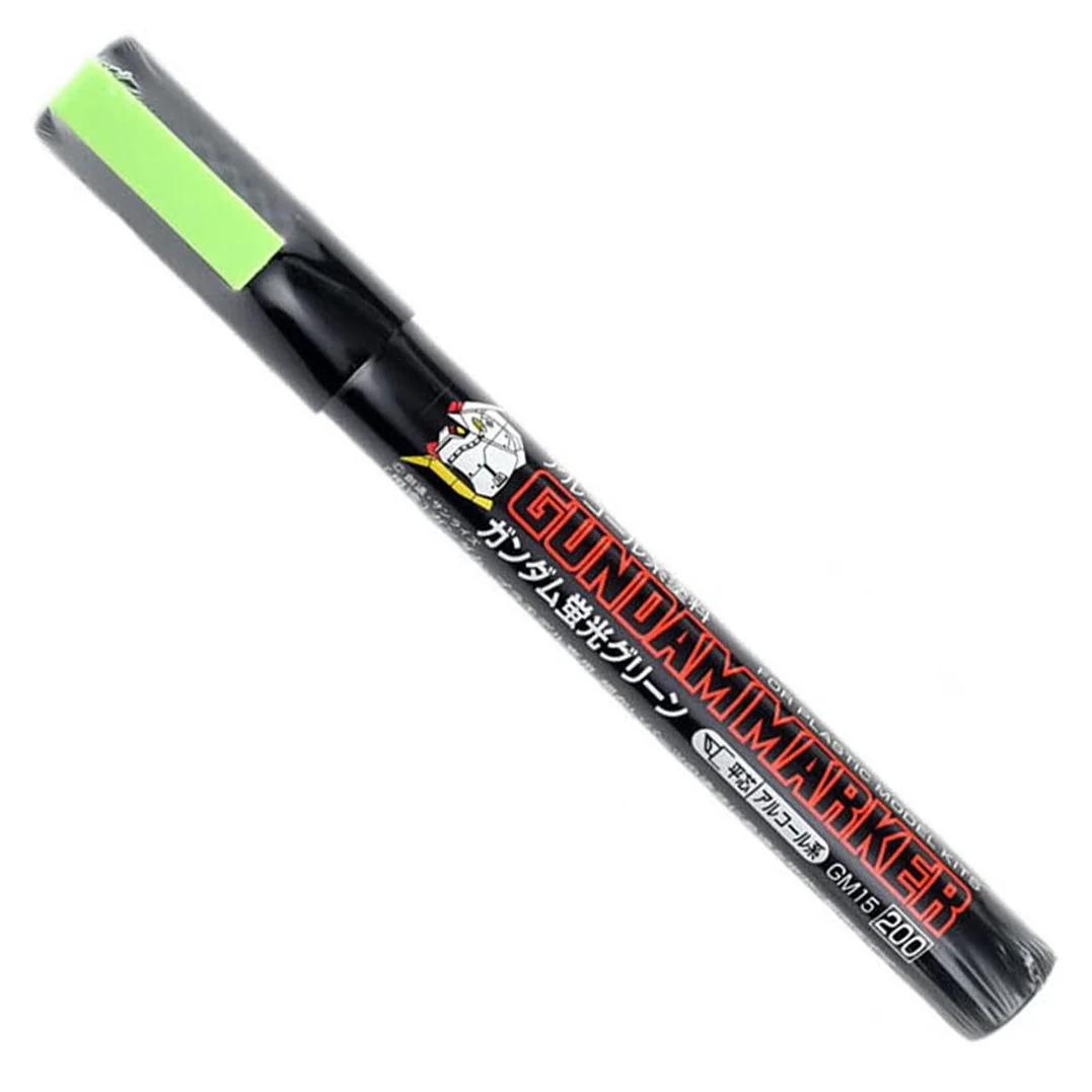 Mr. Hobby Gundam Marker Green Fluorescent (GM15) — official product photo 1