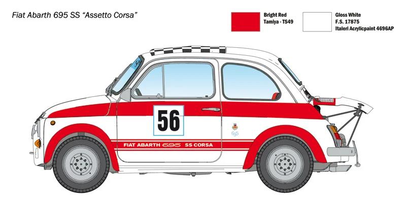 Italeri Fiat Abarth 695 Ss Assetto 12 Model Kit — official product photo 5