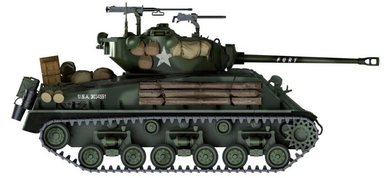 Italeri 1/35 M4a3e8 Sherman Fury Model Kit — official product photo 4