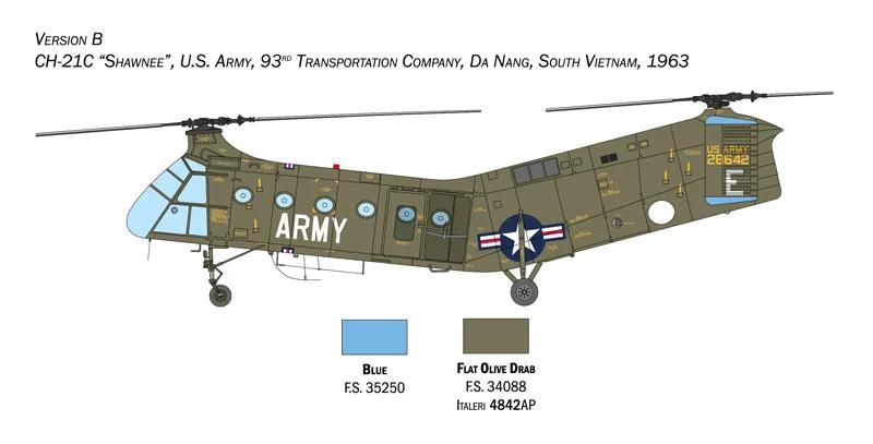 Italeri 1/48 H-21C Flying Banana Gunship Model Kit — official product photo 5