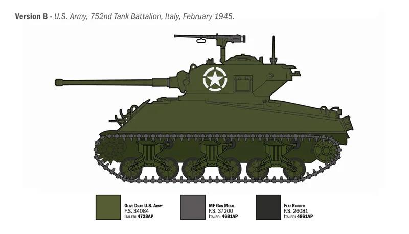 Italeri 1/35 Sherman M4a3 Wet W Fig Model Kit — official product photo 4
