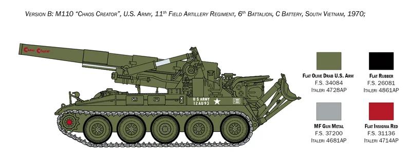Italeri 1/35 M110a1 Self Propelled Howitzer Model Kit — official product photo 5