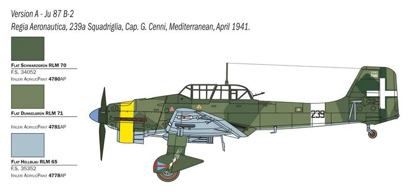 Italeri Ju87b2 R2 Picchiatello Bmbr 48 Model Kit — official product photo 3