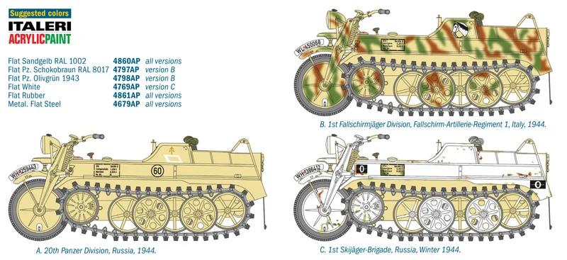 Italeri WWII Sdkfz2 Kleinestypehk101 9 Model Kit — official product photo 4