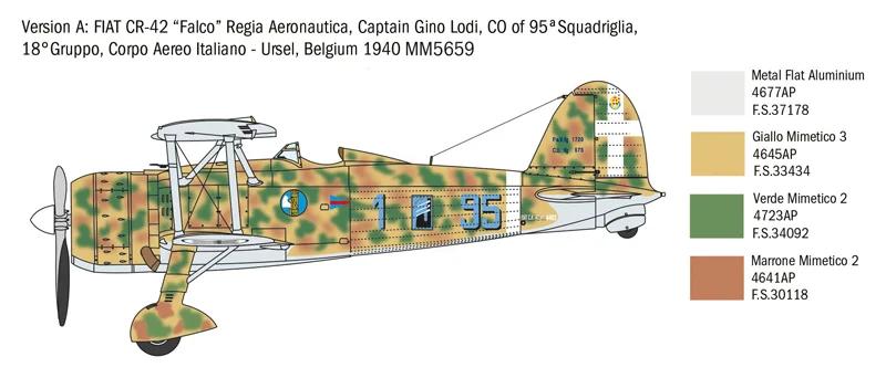 Italeri Fiat Cr42 Falco Battle Britain 48 Model Kit — official product photo 4