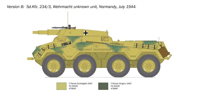 Italeri 1/35 Sdkfz 234 3 Armored Car Model Kit — official product photo 5