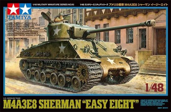 Tamiya 1/48 US Med Tank M4a3e8 Easy 8 Model Kit — box art