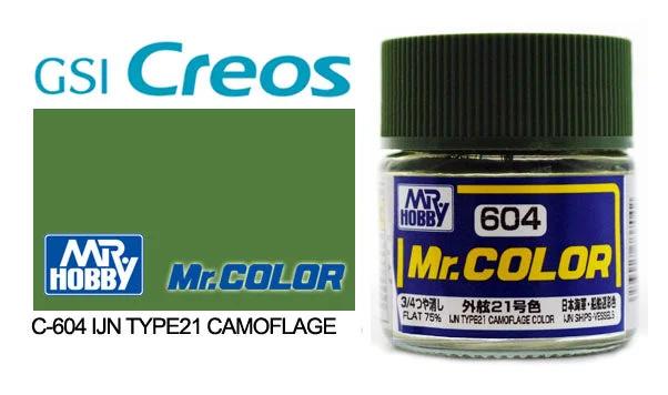 Mr. Color C604 75% Flat IJN Type 21 Green Camo Color 10ml — product photo