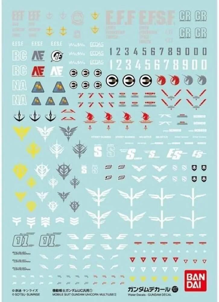 Bandai GD-107 UC Decal — product photo