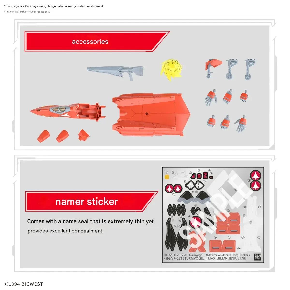 Bandai 1/144 HG VF-22S Sturmvogel II Milia Farina Model Kit — product photo 7