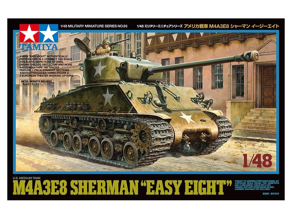 Tamiya 1/48 US Med Tank M4a3e8 Easy 8 Model Kit — official product photo 2