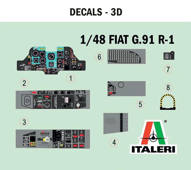Italeri 1/48 Fiat G 91 R1 R3 Gina Model Kit — official product photo 3