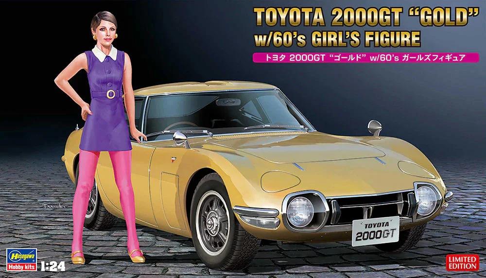 Hasegawa 1/24 Toyota 2000gt Gold W 60s Figure Model Kit — official product photo 1