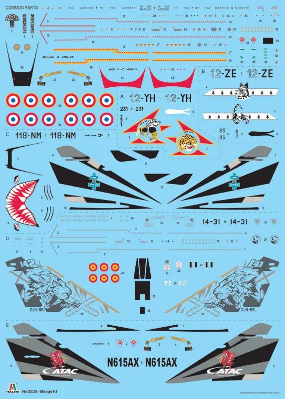 Italeri 1/48 Mirage F 1 C Cr Model Kit — official product photo 2