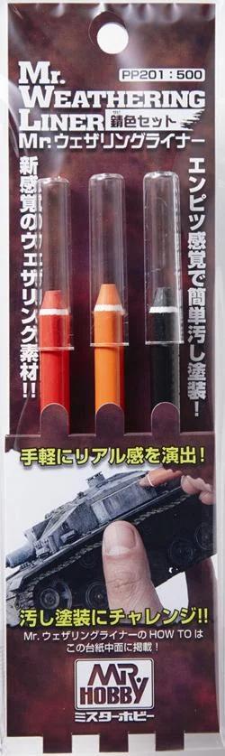 Mr. Hobby Mr. Weathering Liner RUST Color Set (PP201) — official product photo 1