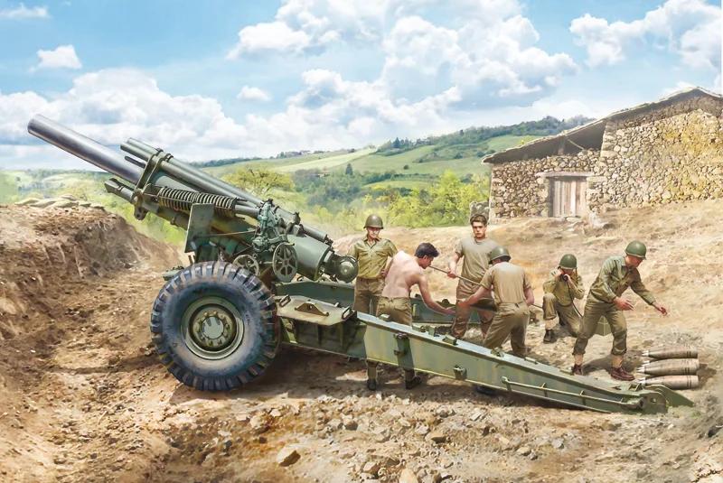 Italeri 1/35 M-1 155mm Gun W Crew 6 Figs Model Kit — official product photo 1