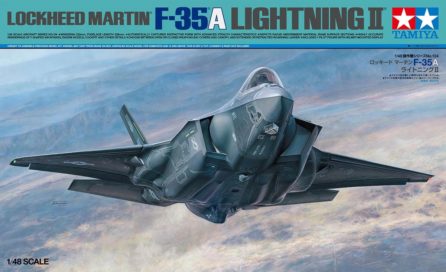 Tamiya 1/48 F-35A Lockheed Lightning II Model Kit — box art