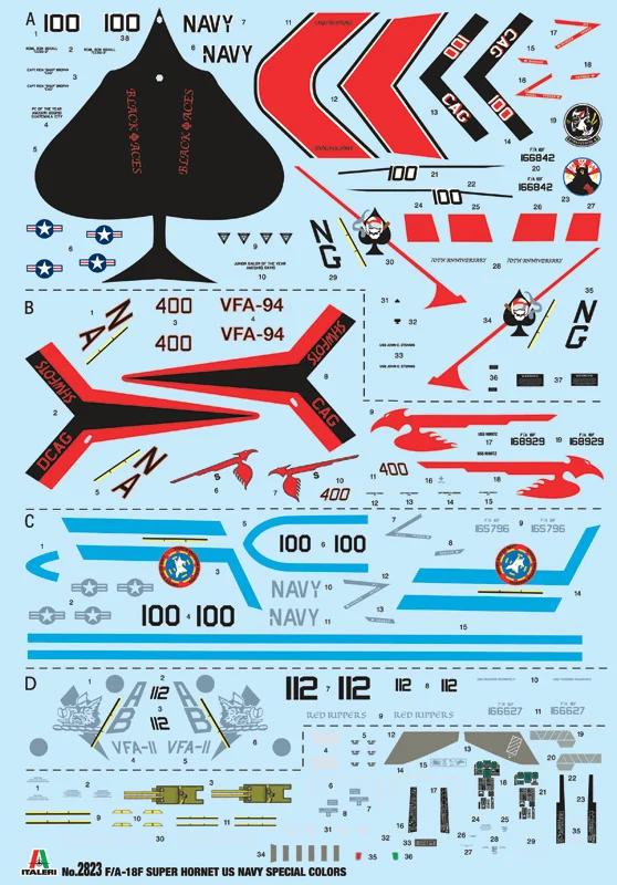Italeri 1/48 A-18F F Super Hornet Usn Spec Color Model Kit — official product photo 3