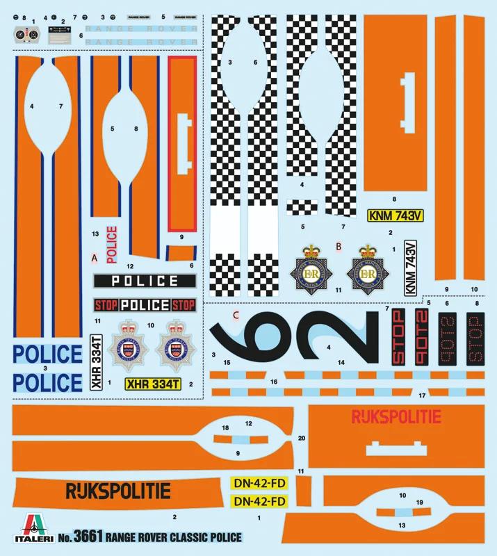 Italeri 1/24 Range Rover Police Model Kit — official product photo 3
