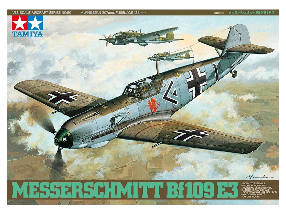 Tamiya 1/48 Bf-109e-3 Messerschmitt Model Kit — official product photo 1