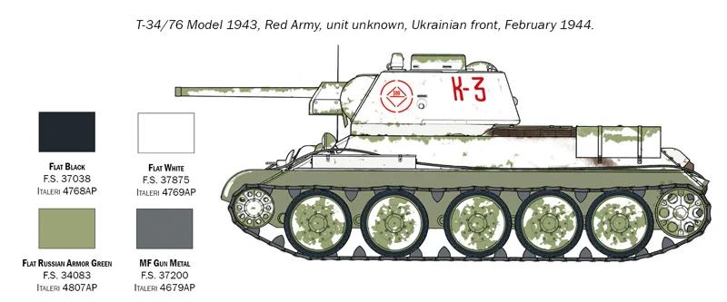 Italeri 1/72 T-34 76 1943 Model Kit — official product photo 4