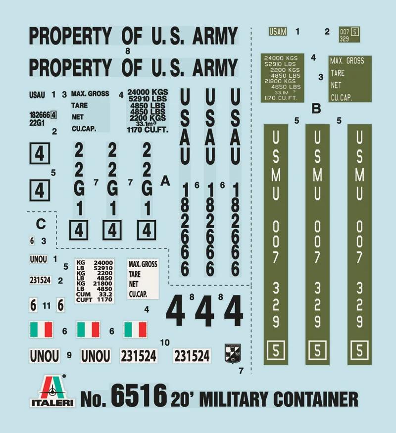 Italeri 1/35 20 Military Container Model Kit — official product photo 2
