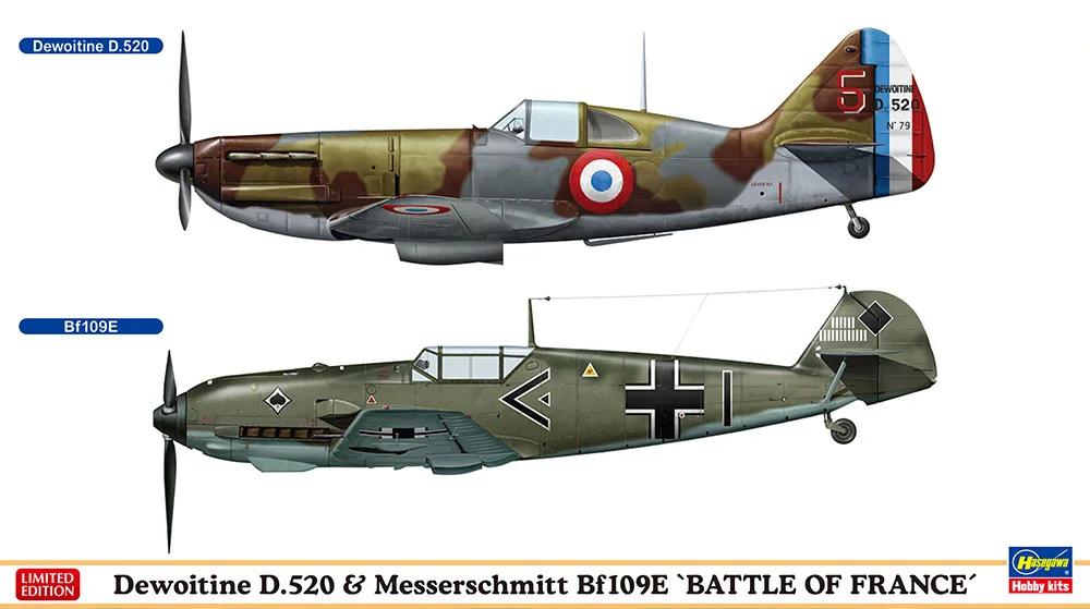 Hasegawa 1/72 Dewoiltine 520 Bf109e Bat Fr Model Kit — official product photo 1