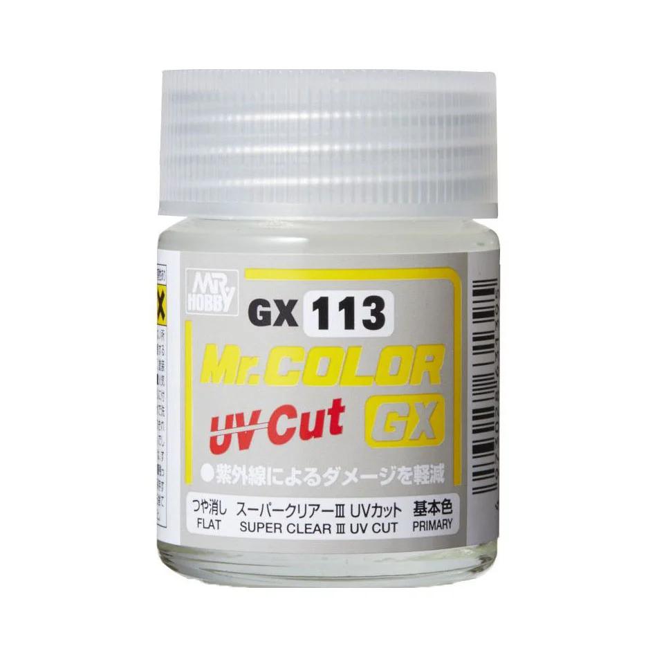 Mr. Hobby Mr. Color GX Super Clear III UV Cut Flat (GX113) 18 ml — official product photo 1