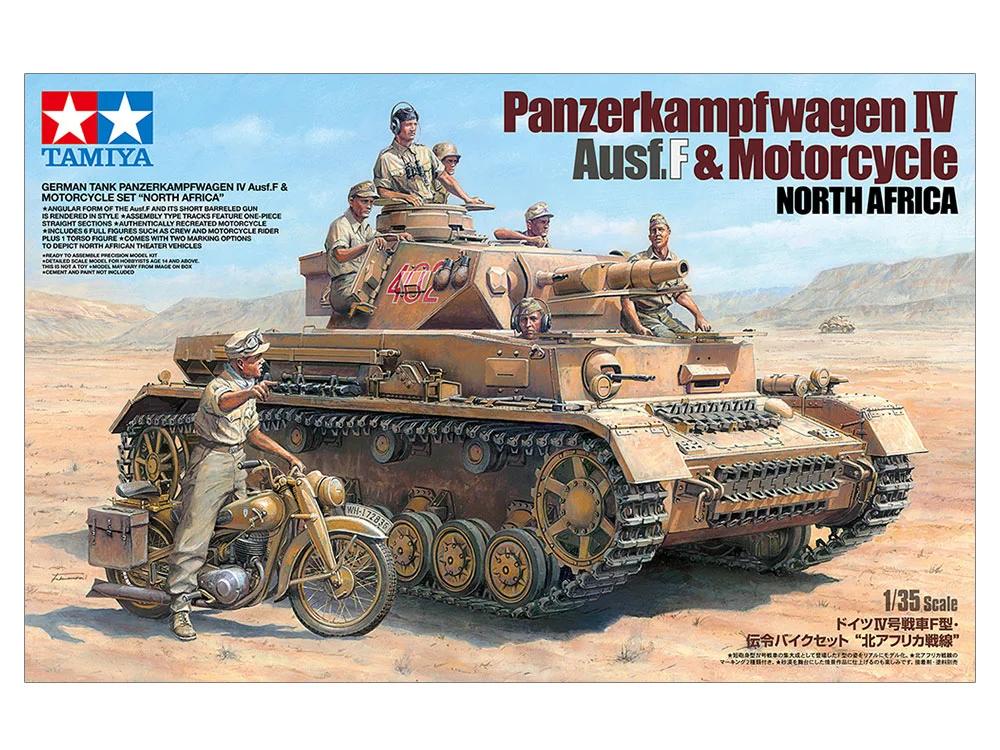 Tamiya Panzerkampfwagen IV Ausf F Motorcycle Model Kit — official product photo 2